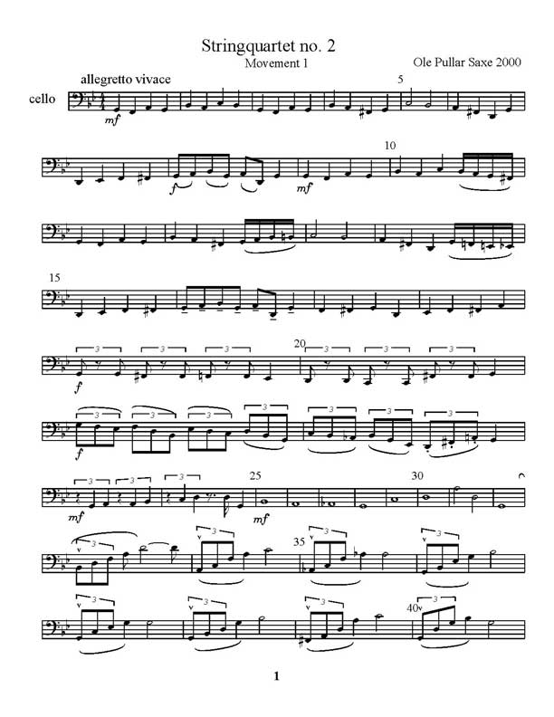 Stringquartet cello demo
