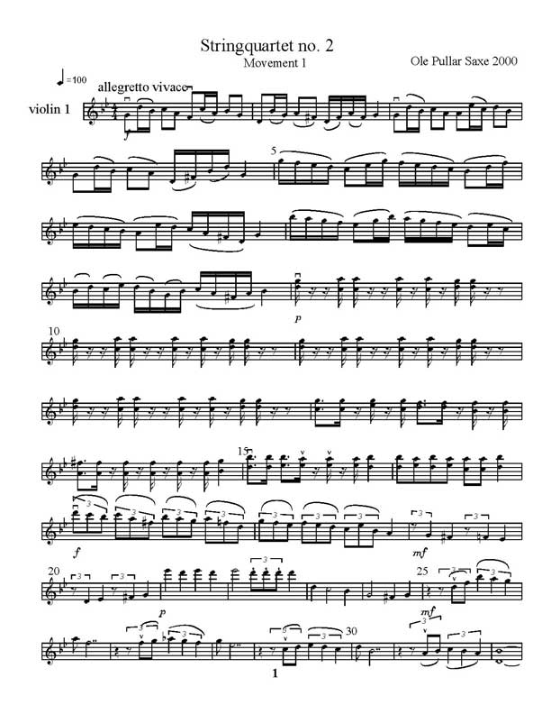 Strinquartet violin demo