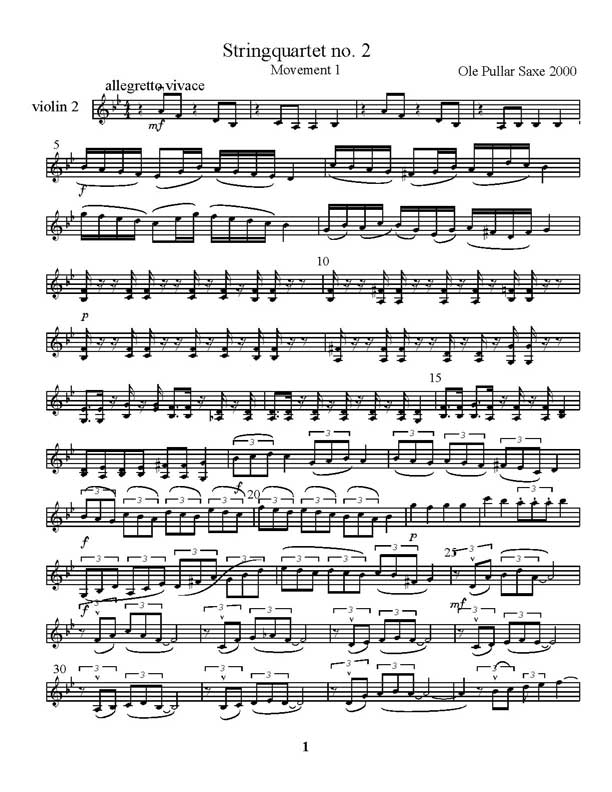 Stringquartet violin 2 demo